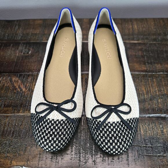 NEW Rothys The Ballet Flat Bow Womens 5 Flats Slip On Ballet Shoes Cream - Picture 2 of 11